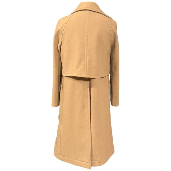 Marc Jacobs Womens XS Longline Wool Peacoat Natural Tan Minimalist Closet Staple - Picture 3 of 16